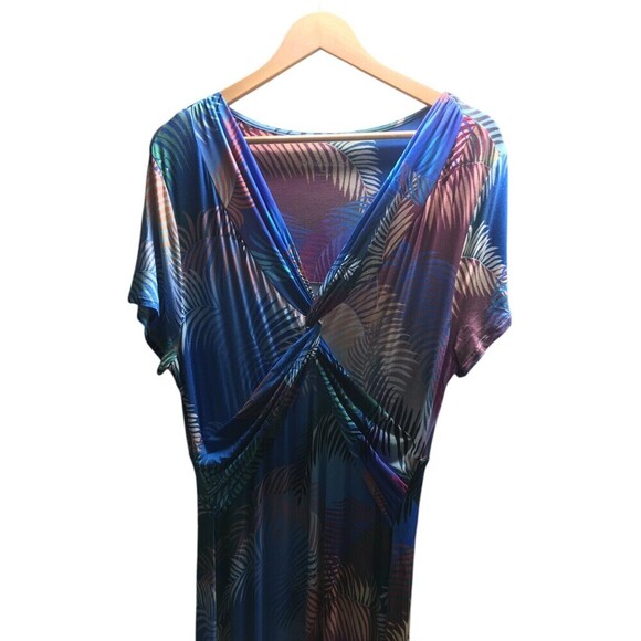 Soft Surroundings Dress Women's Size Large Multicolor Tropical Stretch - Picture 3 of 7